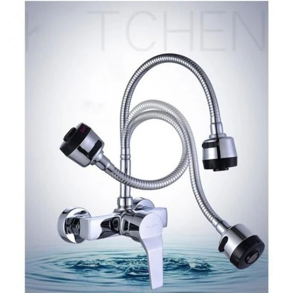 Oynar Başlıklı 2 Fonksiyonlu Spiral Musluk Başlığı Mutfak Hortumu - 4