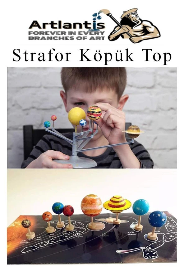 Strafor Köpük Top 8 cm 20 Adet Köpük Top Küre Toplar Yuvarlak Strafor Köpük Top Okul Deney Hobi Sanat - Resim 2