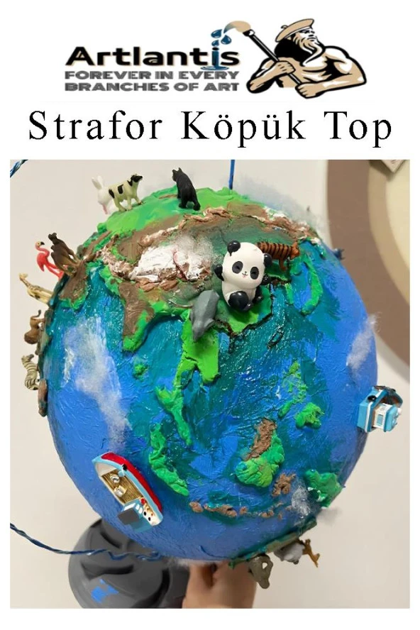 Strafor Köpük Top 15 cm 5 Adet Köpük Top Küre Toplar Yuvarlak Strafor Köpük Top Okul Deney Hobi Sanat - 4