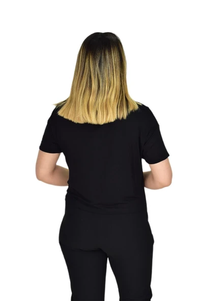 Kadın Kabarma Yazılı Tişört 40668 ST00252 - Resim 11