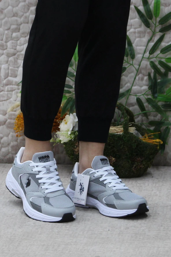 U.S. Polo Assn. Felix Gri Siyah Esnek Hafif Orijinal Ürün Erkek Spor Ayakkabı - Resim 2