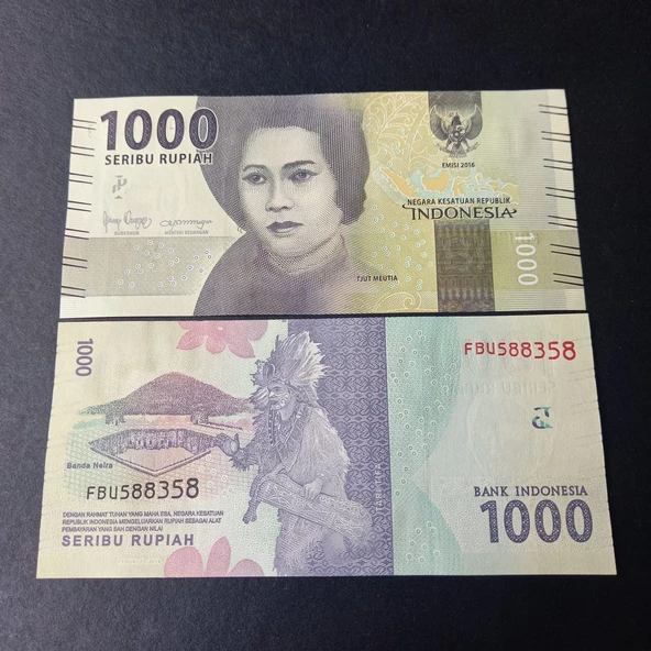 2016 Endonezya 1000 rupiah ÇİL eski yabancı kağıt para - 3996366466327c2142