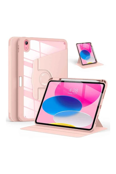 iPad Air 11 inç 2024 M2 Çipli 6.Nesil Uyumlu 360° Dönebilen Standlı Pino Tablet Kılıfı - 7