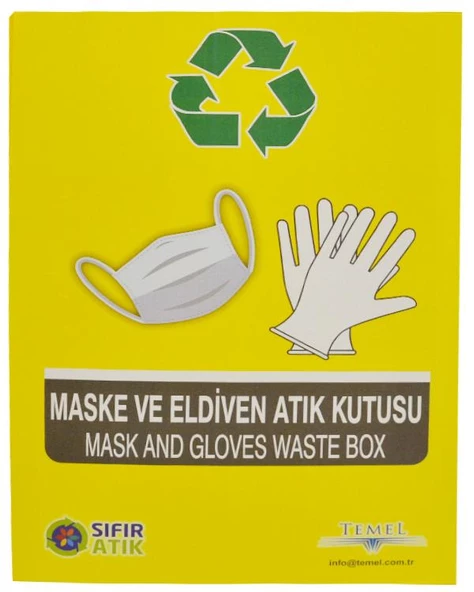 Geri Dönüşüm Kutusu - Sıfır Atık Kutusu Eldiven ve Maske - 4
