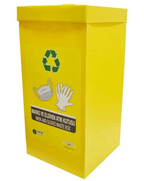 Geri Dönüşüm Kutusu - Sıfır Atık Kutusu Eldiven ve Maske - 3
