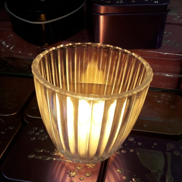 36 ADET BÜYÜK BOY CAM MUMLUK TEA LİGHT CAM MUMLUK BÜYÜK CAM MUMLUK 7X4X8CM LARGE GLASS CANDLE HOLDER ürün görseli