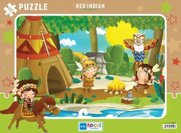 Blue Focus Red Indian (Kızılderili) - Puzzle 72 Parça