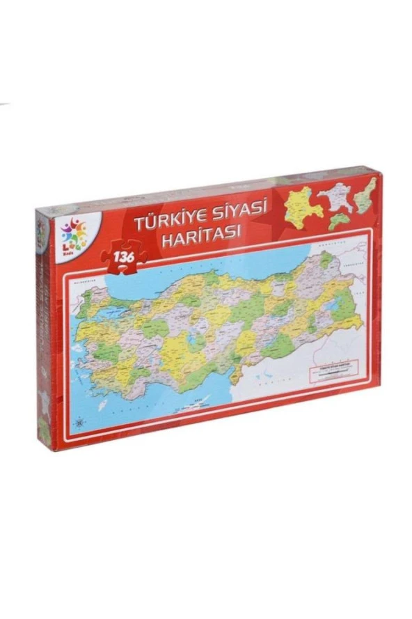 Laço Kids Puzzle Türkiye Siyasi Haritası 32x64 123 Parça