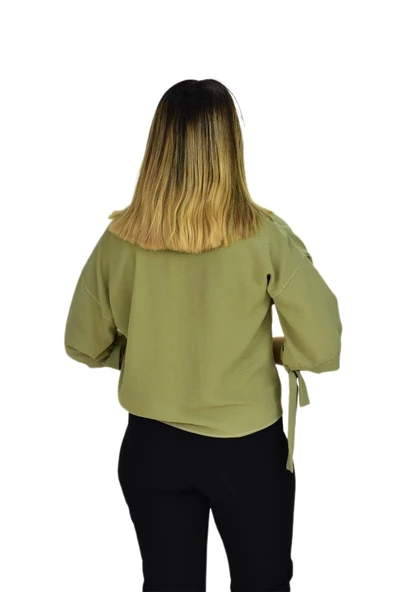 Kadın Bağlamalı Ayrobin Bluz RY19414 - Resim 5