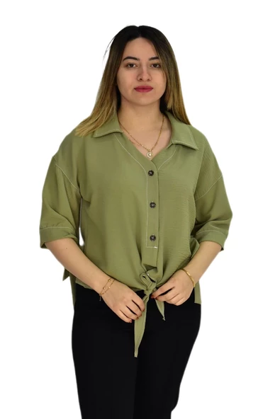 Kadın Bağlamalı Ayrobin Bluz RY19414 - Resim 2