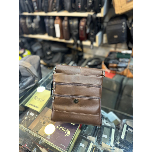 Trg Polo Kahverengi  Deri Omuz Çantası ürün görseli 1