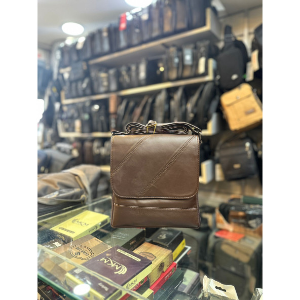 Trg Polo Kahverengi  Deri Omuz Çantası - Resim 4