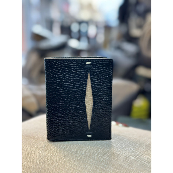 TRG POLO SİYAH-BEJ HAKİKİ DERİ CÜZDAN - Resim 3