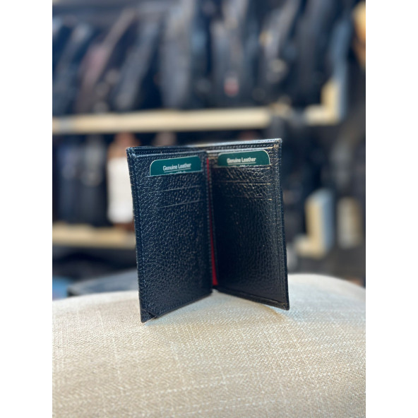 TRG POLO SİYAH KIRMIZI DERİ CÜZDAN - Resim 2