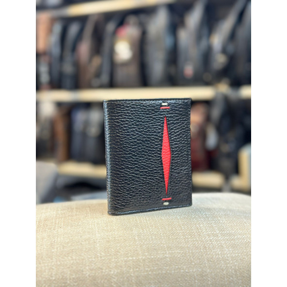 TRG POLO SİYAH KIRMIZI DERİ CÜZDAN - Resim 3