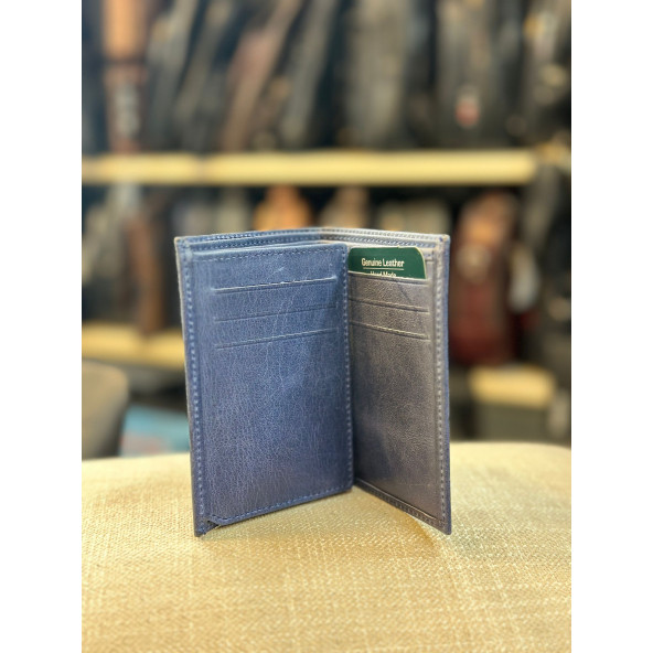 TRG POLO MAVİ GRİ DERİ ERKEK CÜZDAN ürün görseli 1