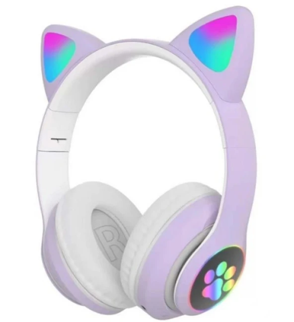 Taros Bunny Cat Wireless Kablosuz Kulaklık Mor