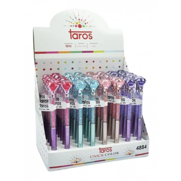 Taros Unick Color Elmas Tepeli İçi Taşlı Jel Kalem