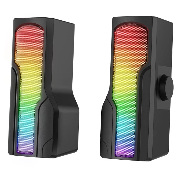 Rampage 2.0 Bluetoothlu Rms 3W-2 RGB Işıklı Multimedia Usb 5V 45dB Gaming Oyuncu Speaker