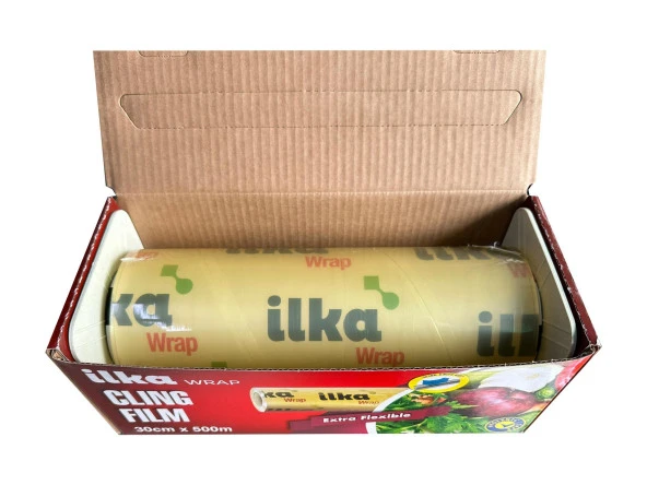 İlka Şeffaf Mutfak Rulo Streç Film Folyo - 30 Cm. x 500 Metre - Gıdaya Uygun - 5 Paket - Resim 3