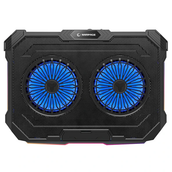Rampage RGB Işıklı 2 Fanlı Yükseklik Ayarlı 125 *125*15 2 USB Port Notebook Soğutucu - 3