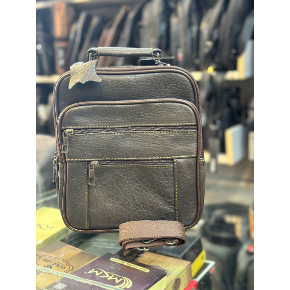 TRG POLO KAHVERENGİ DERİ EL OMUZ ÇANTASI - Resim 2