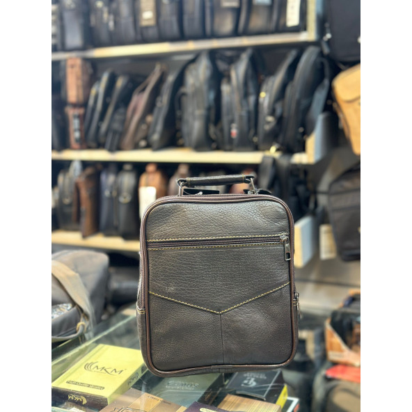 TRG POLO KAHVERENGİ DERİ EL OMUZ ÇANTASI - Resim 3