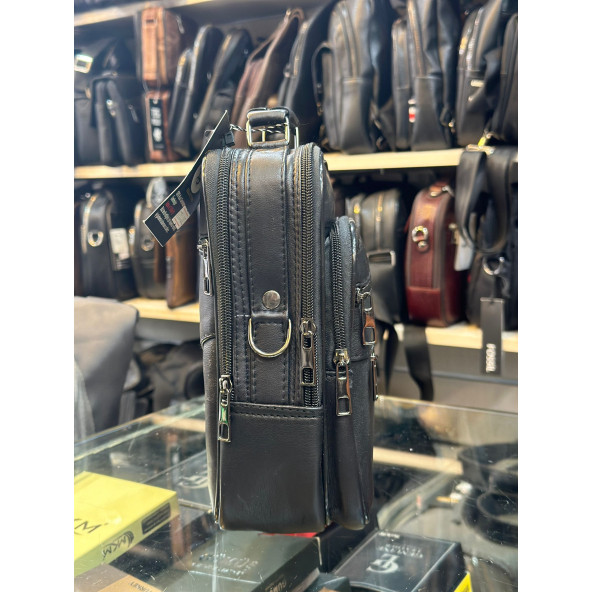 TRG POLO SİYAH HAKİKİ DERİ EL ÇANTASI - Resim 2