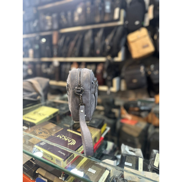 TRG POLO GRİ SUNNİ DERİ EL PORTFÖY ÇANTASI ürün görseli 1