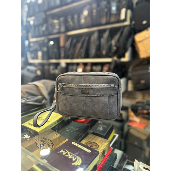 TRG POLO GRİ SUNNİ DERİ EL PORTFÖY ÇANTASI - Resim 2