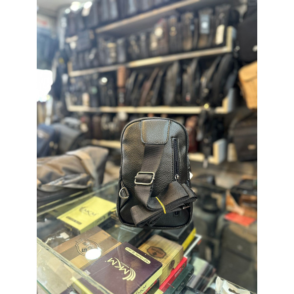 TRG POLO SUNNİ DERİ SİYAH BEL ÇANTASI ürün görseli 1