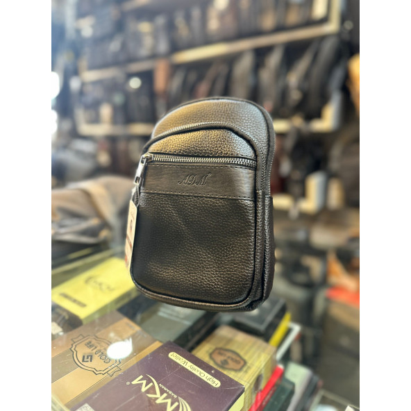 TRG POLO SUNNİ DERİ SİYAH BEL ÇANTASI - Resim 3