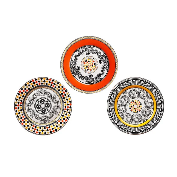 Lucky Art Margery Bone Porselen Barok Desenli 6 lı Tabak Seti 27 cm LYHD 538 ürün görseli 1