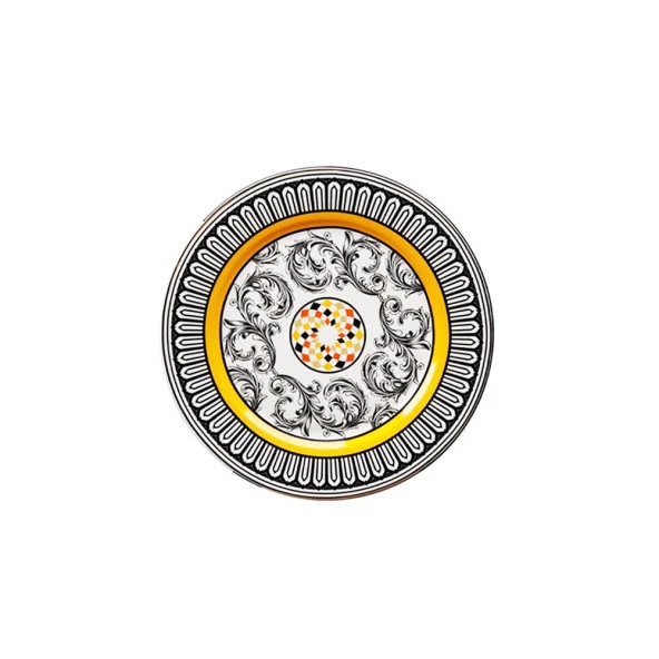 Lucky Art Margery Bone Porselen Barok Desenli 6 lı Tabak Seti 27 cm LYHD 538 - Resim 4