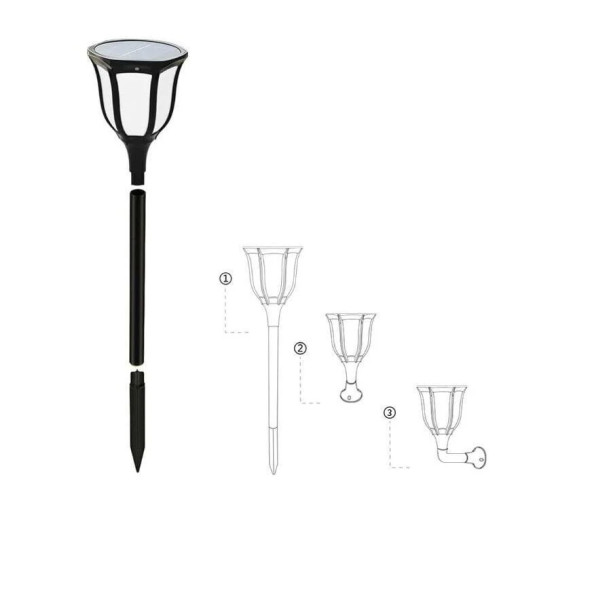 15W Ariel Solar Bahçe Armatürü Beyaz Işık YL74-1011-S - 4