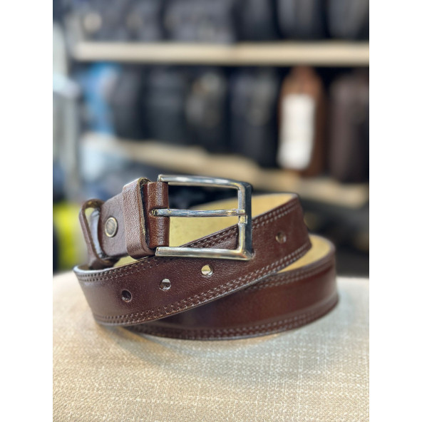 TRG POLO BORDO HAKİKİ DERİ ERKEK KEMERİ - Resim 2