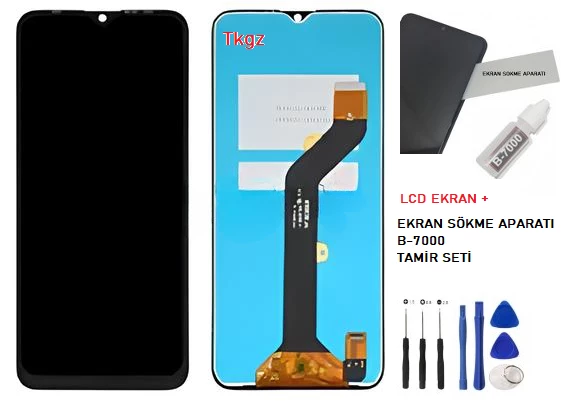 Tecno Spark 6 GO Lcd Ekran Dokunmatik Orijinal Kalite + B-7000 + TAMİR SETİ