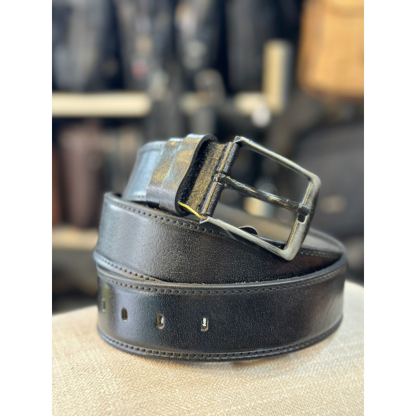 TRG POLO SİYAH HAKİKİ DERİ ERKEK KEMERİ ürün görseli 1