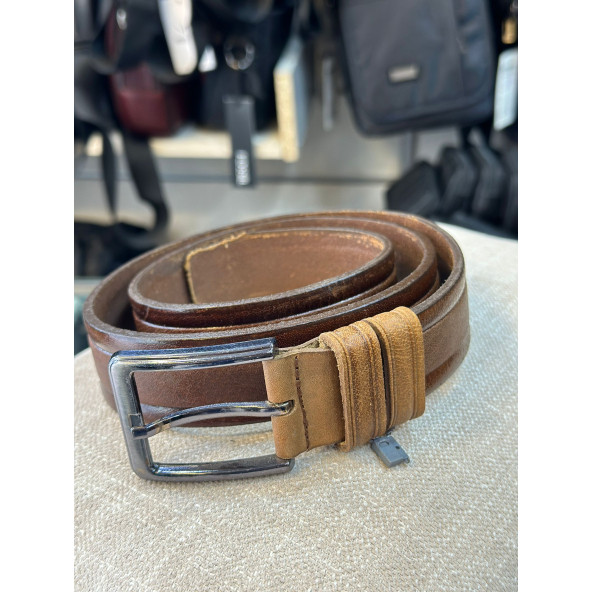 TRG POLO HAKİKİ DERİ KAHVE ERKEK KEMERİ - Resim 2