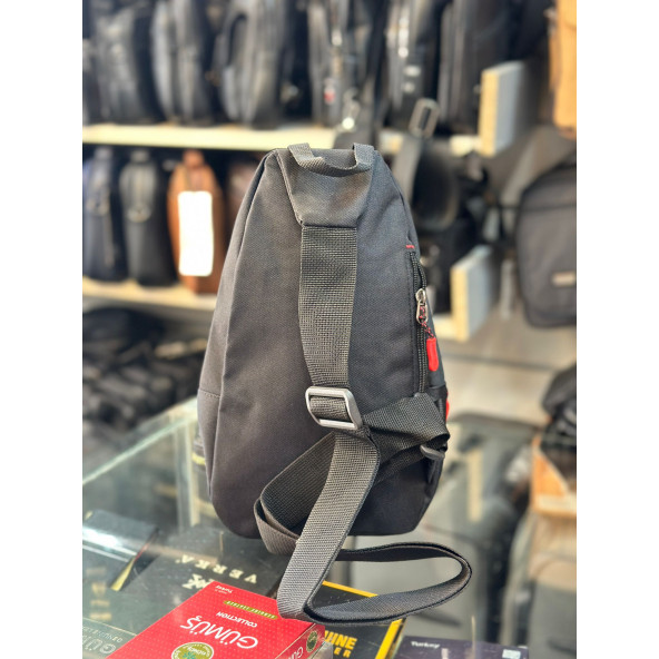 TRG POLO SİYAH KIRMIZI BEL ÇANTASI ürün görseli 1