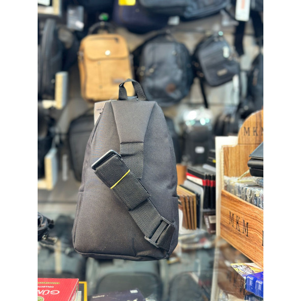 TRG POLO SİYAH KAHVE KETEN KUMAŞ BEL ÇANTASI - Resim 2