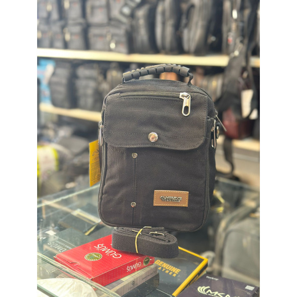 TRG POLO SİYAH EL & OMUZ KETEN ÇANTA ürün görseli 1