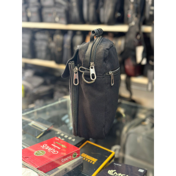 TRG POLO SİYAH EL & OMUZ KETEN ÇANTA - Resim 3