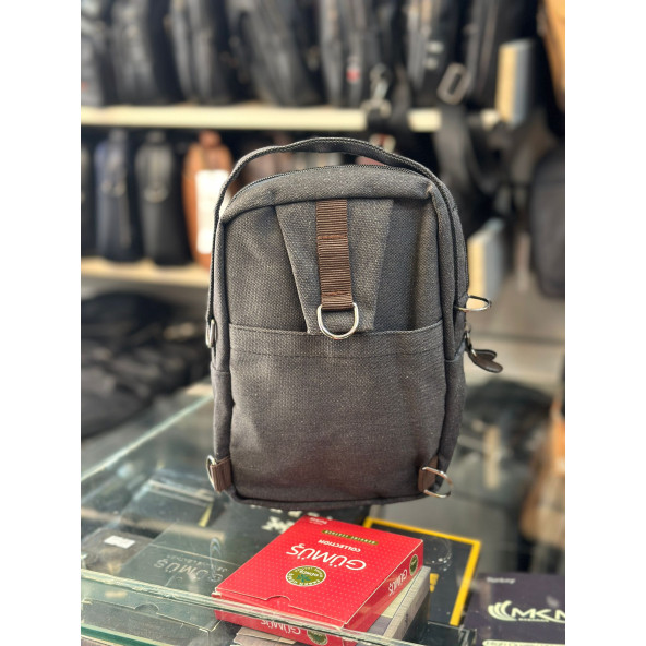 TRG POLO KAHVE KETEN KUMAŞ EL OMUZ ÇANTASI - Resim 3