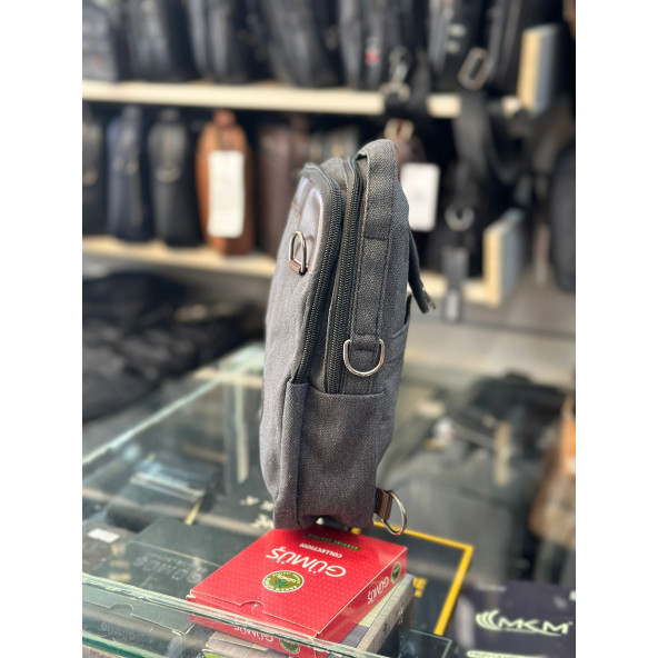 TRG POLO KAHVE KETEN KUMAŞ EL OMUZ ÇANTASI - Resim 4