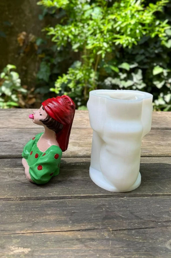 Alina Sakız Çiğneyen Kadın Tekli Silikon Mum Kalıbı - Resim 2