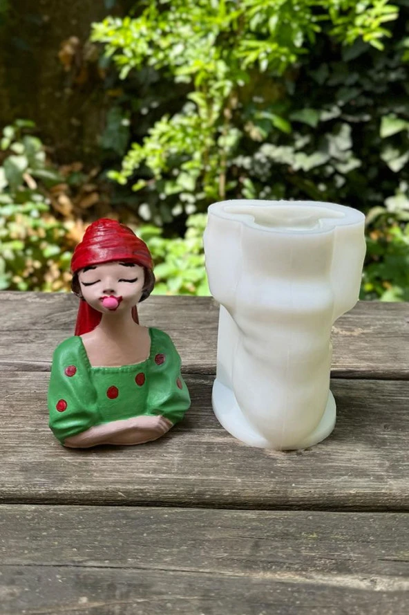 Alina Sakız Çiğneyen Kadın Tekli Silikon Mum Kalıbı - Resim 4