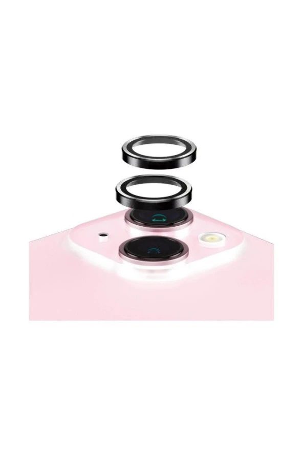 PP Rings iPhone 15/15 Plus Black Kamera Koruyucu