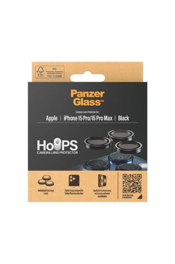 PanzerGlass iPhone 15 Pro/15 Pro Max Black Kamera Koruyucu - 2