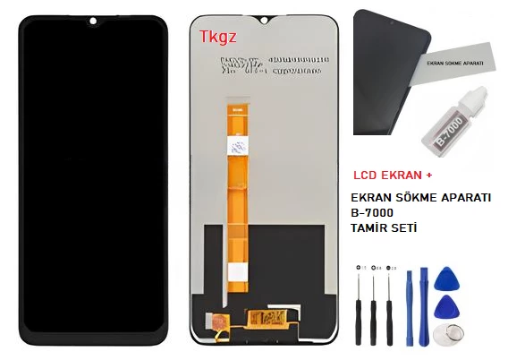 Oppo A15 Lcd Ekran Dokunmatik Orijinal Kalite + B-7000 + TAMİR SETİ